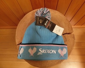 未着用 レディース SRIXON スリクソン ニット帽 Fサイズ 新品 WOMEN 女性用 フリーサイズ 帽子 ニットキャップ ニット帽子 DUNLOP 