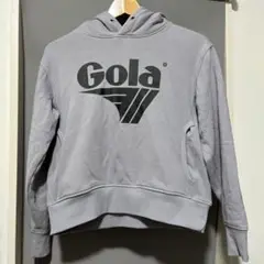 Gola ライトグレー ロゴ入り フード付きパーカー　フリーサイズ