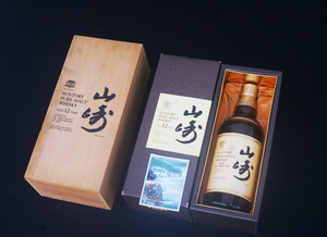 ■未開栓■サントリー ピュアモルト ウイスキー 山崎 12年 750ml 43% 元箱＆木箱空箱付 SUNTORY YAMAZAKI 国産 古酒■希少レア品貴重品