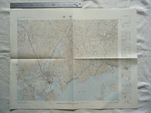 【古地図 昭和40年代】『防府』五万分一地形図山口8号 昭和42年発行【鉄道 山陽本線 貨物専用線 防府飛行場 鐘淵紡績 協和発酵 毛利邸】