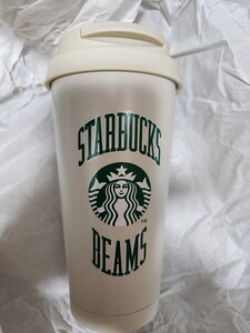 スターバックス　オンライン販売　BEAMS リサイクルステンレスTOGOロゴタンブラー College Design 　ベージュ 473ml★ドリチケなし★箱入