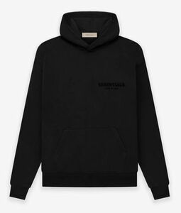 エッセンシャルズ 両面ロゴ Sサイズ FOG ESSENTIALS FEAR OF GOD 22SS Flocked Hoodie ブラック パーカー 22SS最新 The Core コレクション