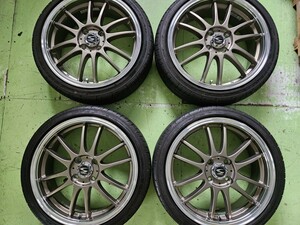 超美品（人気のS-HOLDブロンズ/リムポリッシュ）5.5Jx16インチアルミホイール・（バリ山）165/45R16　（GY) 付き　4本セット品