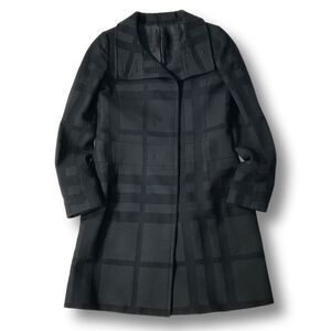 《良品◎》BURBERRY BLACK LABEL バーバリーブラックレーベル★日本製*ノバチェック*デザインコート*ブラック*サイズ40(LW1991)◆S80