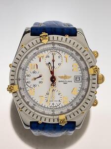 BREITLING◆自動巻腕時計/デジタル/レザー/WHT/BLU/SS/B13050.1/20230924日差-21