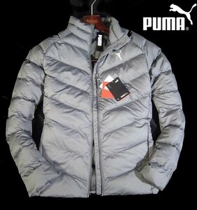 L火12710新品▼ プーマ PUMA 中綿ブルゾン 【 日本サイズM 】 ダウン調ブルゾン キルティング ブルゾン 撥水加工 グレー系