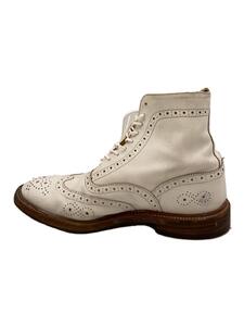 Tricker’s◆レースアップブーツ/UK7.5/WHT/牛革/M6898/Paul Smith別注