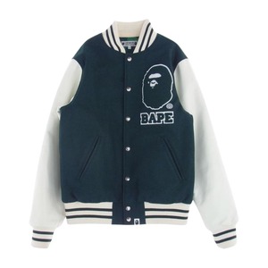 A BATHING APE アベイシングエイプ 20AW × UNDFTD VARSITY JACKET スタジャン グリーン【中古】