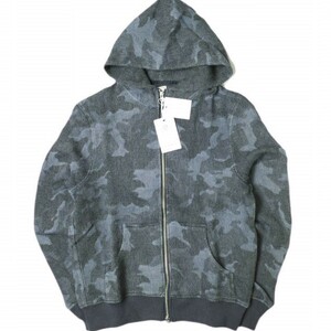 新品 e JEANS イージーンズ HONEYCOMB ZIP HOODIE 岡山児島 ハニカム ジップパーカー e903-001 M Indigo Camouflage 定価41,800円 g17589