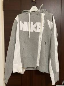 新品未使用 NIKE LAB SACAI ダブル ジップ パーカー グレー SIZE M サカイ ナイキ国内正規購入