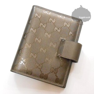 YGG★本物 GUCCI グッチ インプリメ アジェンダ 手帳 ブロンズ ユニセックス