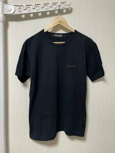 [80s ISSEY MIYAKE MEN] 筆タグ 傾斜ロゴ Tシャツ M 80年代 ブラック イッセイミヤケメン