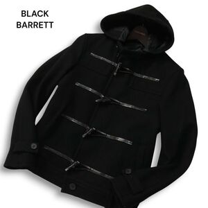 BLACK BARRETT ブラックバレット ニールバレット 秋冬★ メルトン ウール ショート ダッフルコート Sz.1 メンズ 黒　I4T04288_C#N