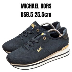 MICHAEL KORS マイケルコース モニークニットトレーナー 25.5cm　レディーススニーカー　ブラック　