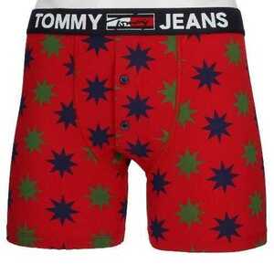 TOMMY HILFIGER トミーヒルフィガー トミージーンズ オーガニックコットン ボタンフライ 前開き ボクサーパンツ 53312400 コーラル XL