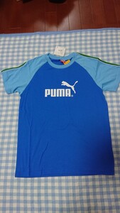 ＠♪137☆未使用・保管品☆PUMA☆COTTON　半袖Tシャツ　ブルー160