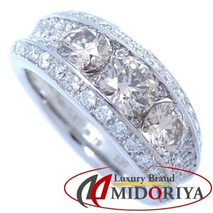 Kashikey カシケイ ダイヤモンド リング 指輪 ブラウンダイヤモンド0.517ct/0.76ct/0.50ct 13号 Pt900プラチナ/292391【中古】