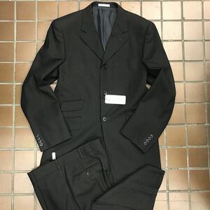 【衝撃の価格】ストライプスーツ セットアップ/新品未使用　激安/サイズLL 黒系/サイドベンツ　1タック★格安なのに絶品★ARUTEUOMO