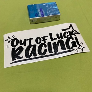 Out of Luck　★RACING★　黒　★抜きステッカー★　アウトオブラック　USDM