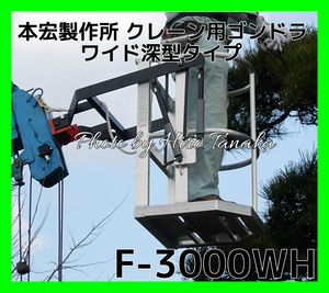 本宏製作所 HONKO アルミ製フリーロック式 クレーン用ゴンドラ F-3000WH ワイド深型タイプ 沖縄県及び各地離島と個人宅配送不可