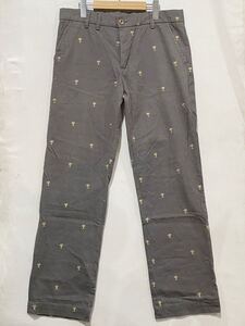 上野商会 PINEAPPIE JUICE (パイナップルジュース) ストレート パンツ (32) GRAY | Mens メンズ 椰子の木 グレー 総柄 L