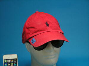 Cleaning済み ♪ POLO RALPH LAUREN ポロ ラルフローレン ♪ 59㎝ ML-size相当 キャップ Unisex 帽子 Red ■4653