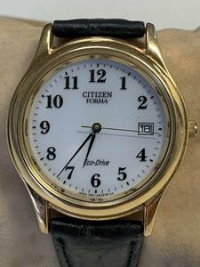 Ｌ042　腕時計　CITIZEN/シチズン　FORMA/フォルマ　7821-H14151 Eco-Drive/エコドライブ　電波ソーラー　クォーツ　デイト　レザーベルト