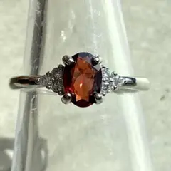 天然石 ガーネット garnet リング 7×5 指輪 フリーサイズ S925