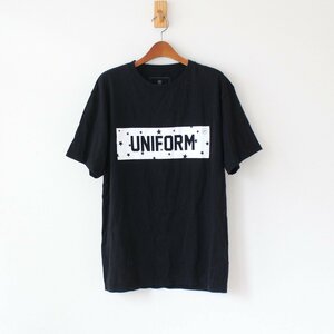 UNIFORM EXPERIMENT ユニフォームエクスペリメント 17SS Tシャツ STAR BOX LOGO TEE 日本製 黒 2 （w-4320704）