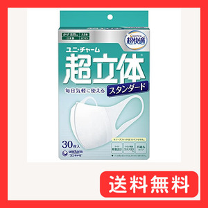 超立体マスク 風邪・花粉用 不織布マスク 日本製 大きめサイズ 30枚入 〔PM2.5対応 日本製〕 (99% ウィルス