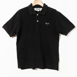 メール便○ PLAY COMME des GARCONS プレイコムデギャルソン PLAYPOLOSHIRT ポロシャツ ブラック 黒 半袖 ワンポイント ワッペン AZ-T066