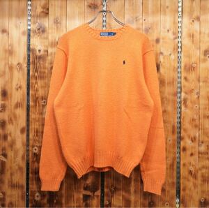 ralphlauren クルーネックニット　L/オレンジ　ラルフローレン　コットン