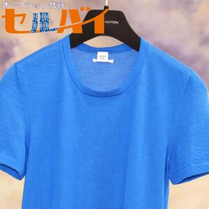 本物 超美品 エルメス 最高級ピュアカシミヤ100% Hロゴ クルーネック Tシャツ サイズ36 半袖 トップス インナー 国内正規品 HERMES