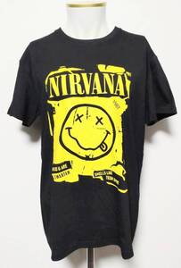 送料無料　【Lサイズ】ニルヴァーナ　NIRVANA　Tシャツ　半袖　ロックバンド　スマイル　顔　ファンスマ