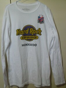 北海道コンサドーレ札幌×Hard Rock EXPERIENCE(ハードロック・エクスペリエンス)ロン(グ)Tシャツ　Ｌ　白　CAFE(カフェ) 