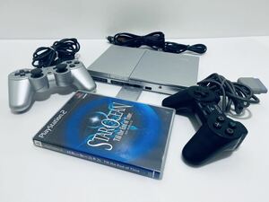 美品 / 動作品 PlayStation2 プレステ2 PS2 プレイステーション2 本体 SCPH-90000 SS 薄型 サテン シルバーコントローラー (H-115)