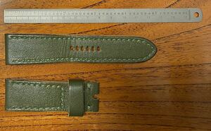 美品 米国製 Vintage Straps オーダーメイド ミリタリーAmmoレザー グリーン　パネライ24mm/22mm Panerai