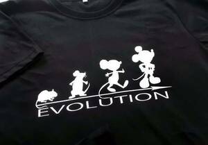 送込 【EVOLUTION】★進化★ねずみ～ミッキー★ブラック★S~XLサイズ