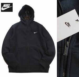 新品 XL 秋冬 ナイキ スウッシュ 保温 裏起毛 ジップアップ フリース パーカー NIKE CLUB FZ HOODY-SWOOSH メンズ