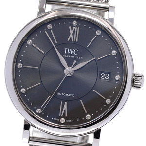 IWC IWC SCHAFFHAUSEN IW458110 ポートフィノ オートマティック 37 12Pダイヤ 自動巻き ボーイズ 保証書付き_832026