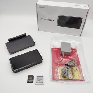 【良品】ニンテンドー3DS　本体一式　ソフト　動作確認済み　クリアブラック　モンハントライ3G　@2279