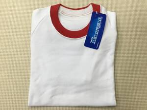 S284 新品【RED SWALLOW】スクールスポーツウェア 半袖 サイズ S/白x赤/丸衿/ラグラン袖/男女兼用/小学生/児童/体育/体操着