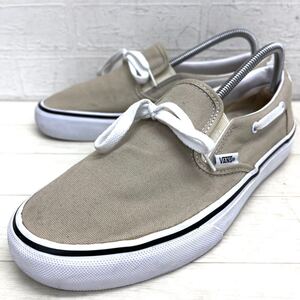 1595◎ VANS バンズ 靴 デッキ シューズ スニーカー ローカット スリッポン フラットソール カジュアル ベージュ メンズ25.0