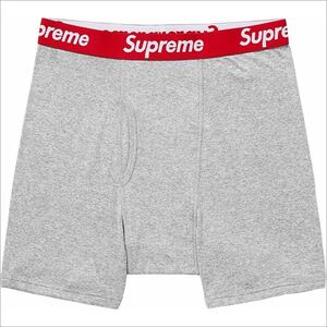 送料無料 S グレー Supreme Hanes Boxer Briefs (2 Pack) Heather Grey シュプリーム ヘインズ ボクサーパンツ ２枚セット 24SS 新品未開封