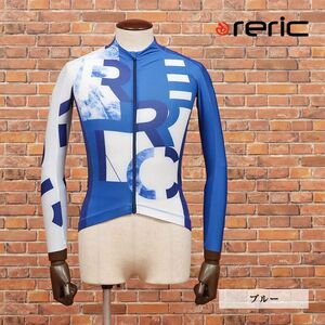 1円/春夏/reric/XLサイズ/国産サイクルジャージ 吸水速乾 透湿 UVカット ASTERIA＆マグヌスメッシュ 幾何学 新品/青/ブルー/ib290/