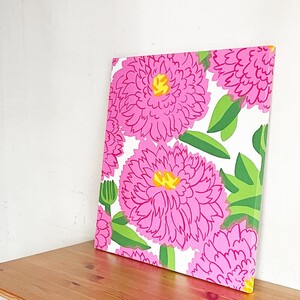 ■ マリメッコ marimekko プリマヴェーラ Primavera ファブリックパネル ピンク 60×60cm 北欧 フィンランド