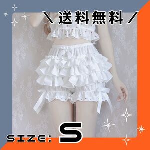 ロリータ リボン フリル キュロット ドロワーズ かぼちゃパンツ size S