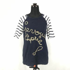 mercibeaucoup jevous enprie★半袖Ｔシャツ【1/レディースS/紺×白】カットソー/メルシーボークージュヴゾンプリ◆BG621