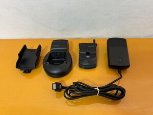 Motorola cellular StarTAC モトローラ スタータック バッテリー2個 充電スタンド 専用ホルダー アンテナ折れ無し レトロ 携帯電話