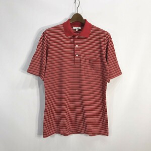 80s ヴィンテージ ラコステ CHEMISE LACOSTE レアデザイン 半袖 ピンボーダー 天竺 ポロシャツ レッド系 ビンテージ オールド 80年代